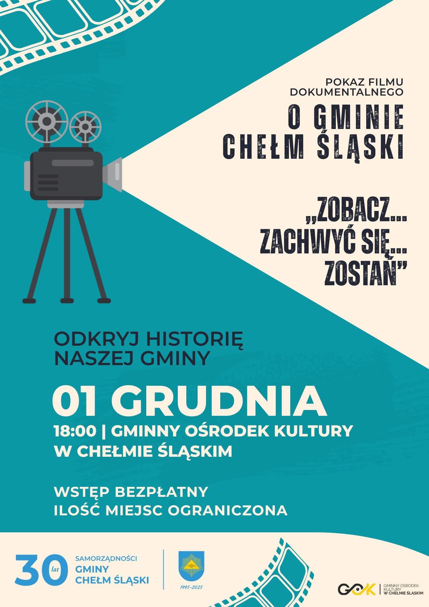 Plakat animacyjny - projektor kinowy z opisem (opis w poście)